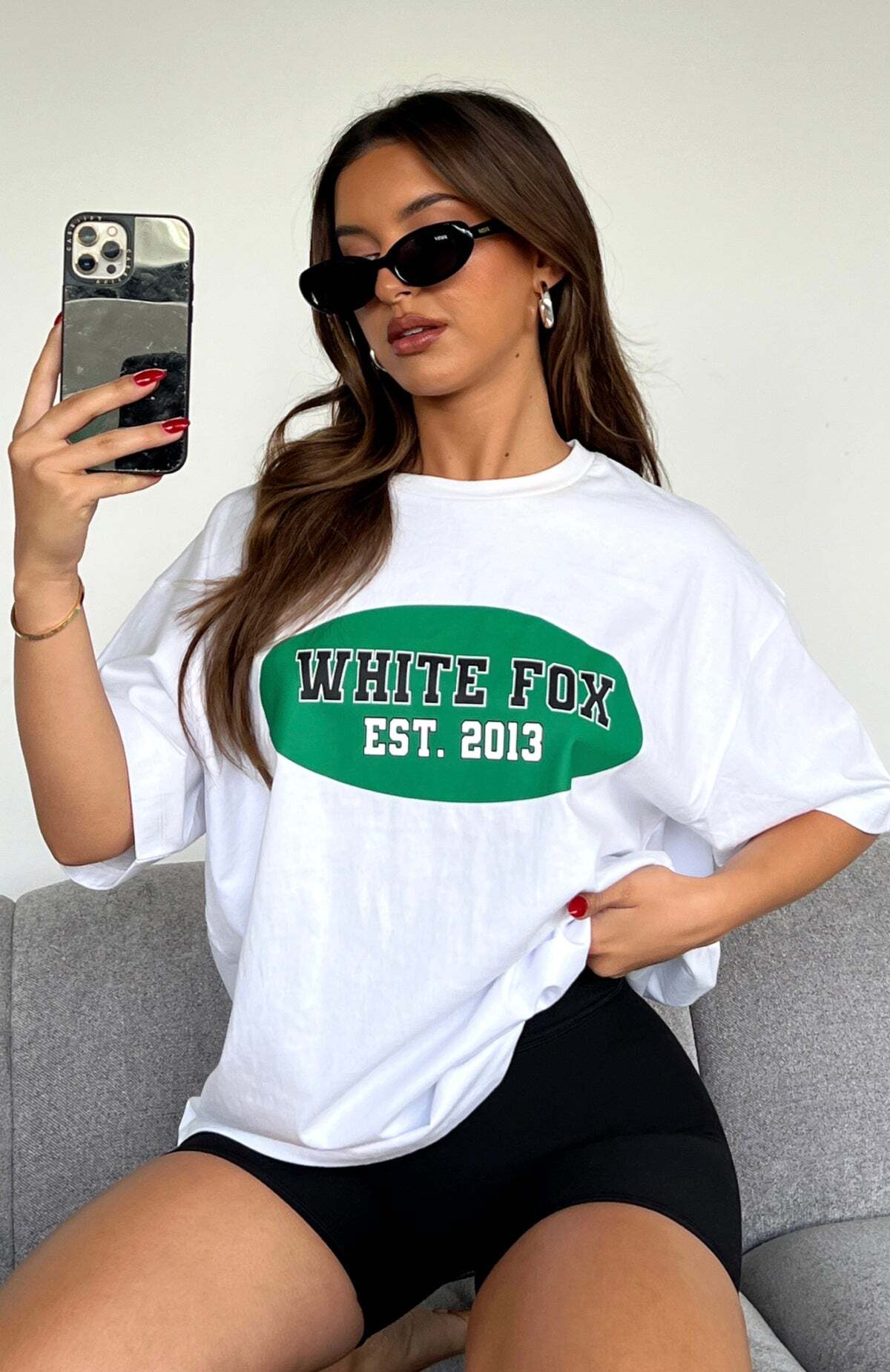 Running From You Oversized Tee White - WHITE FOX