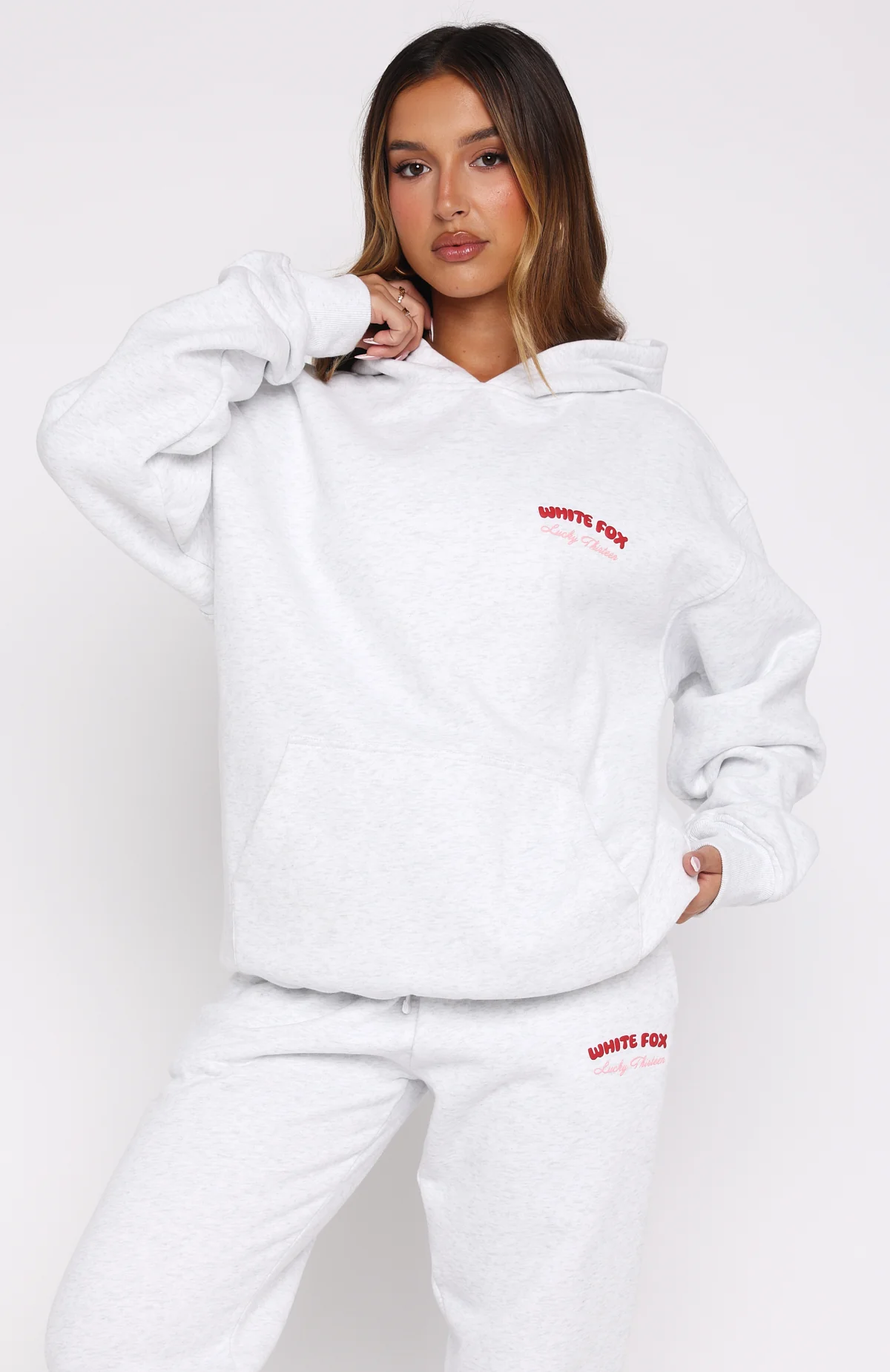 Lucky Thirteen Cheyenne Oversized Hoodie Grey Marle - WHITE FOX