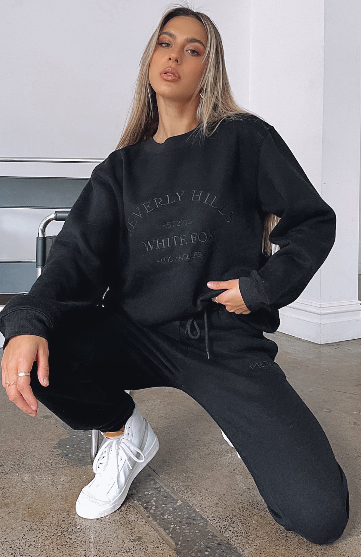 Best Of Both Oversized Sweater Black - WHITE FOX