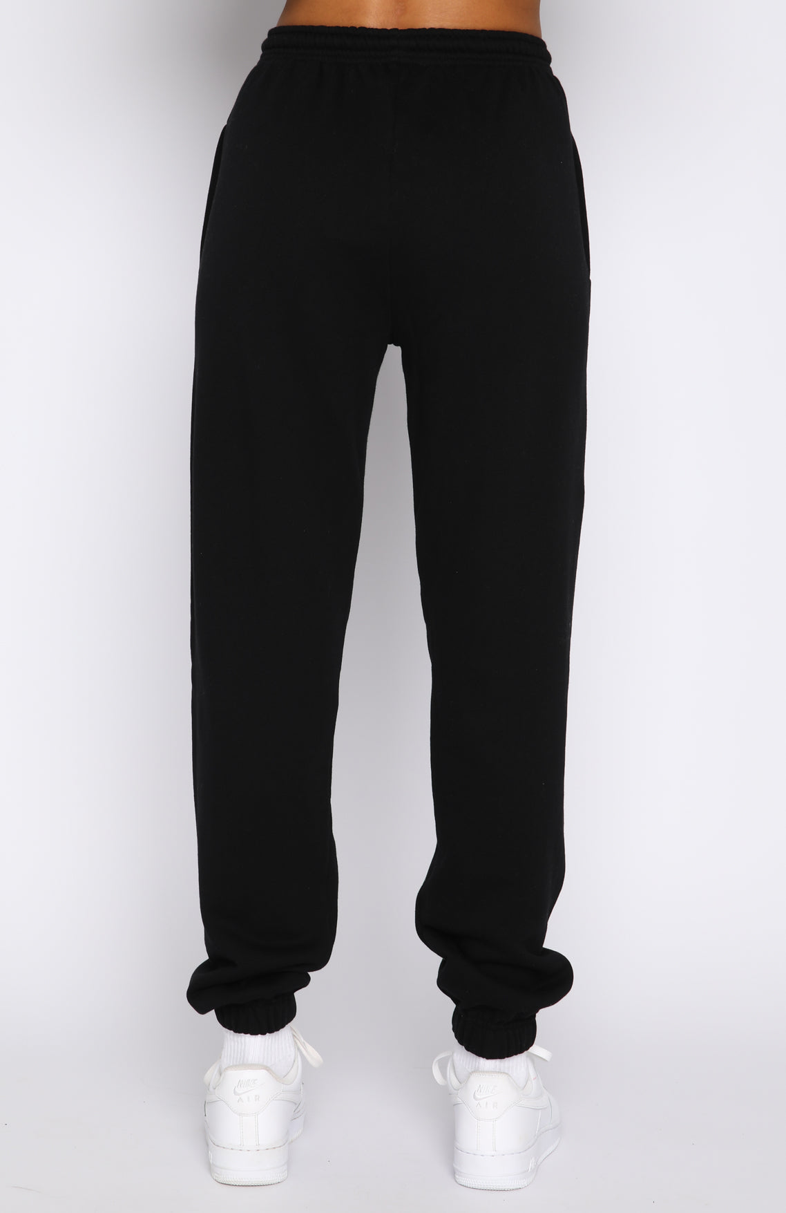 About That Time Sweatpants Black - WHITE FOX
