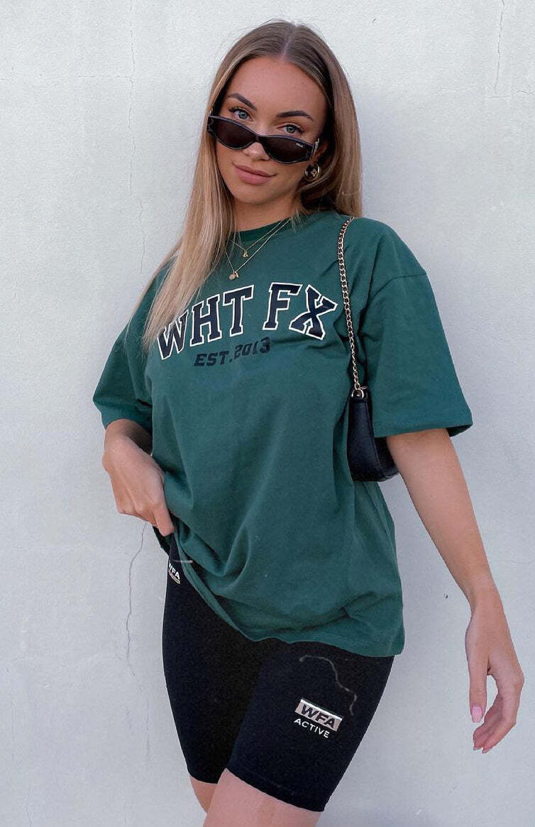 Varsity Tee Green - WHITE FOX
